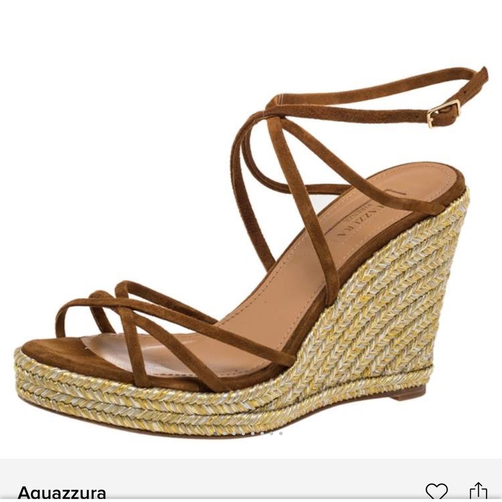 Aquazzura brown suede 100% authentic wedges